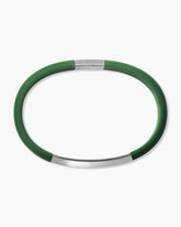 Streamline® ID Bracelet  with Green Rubber and Sterling Silver, 10mm